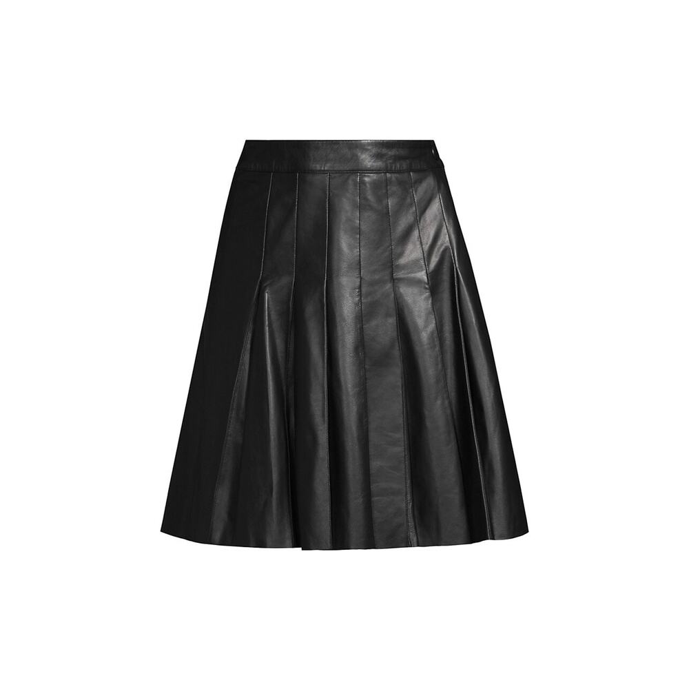 Weekend Max Mara Black Leather Skirt